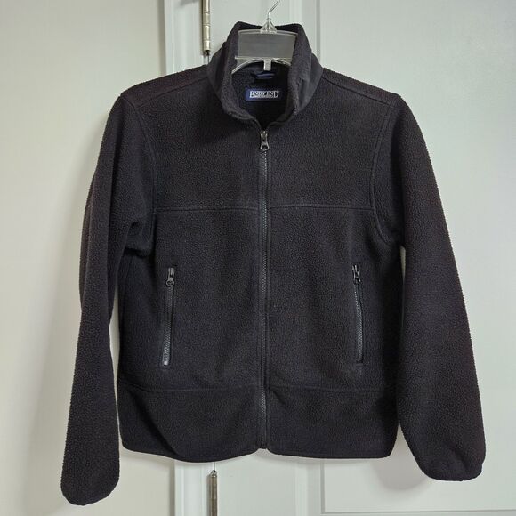 Lands' End Full Zip Polartec Fleece Jacket Women’s XS 4 Petite Black Zip Pockets - Picture 1 of 8